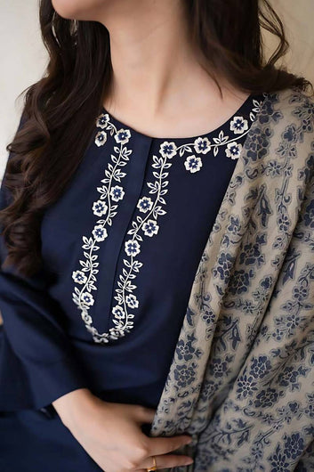 3pc Embroidered UnStiched Dress With Printed dupatta D-918