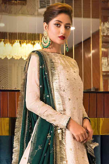 3PC SILK EMBROIDERED DRESS SHIFFON EMBROIDERED DUPATTA D-272