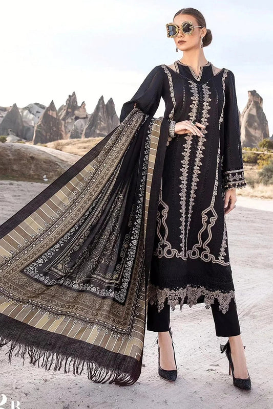 PREMIUM LAWN 3pc Embroided Unstitched Designer suit D-935