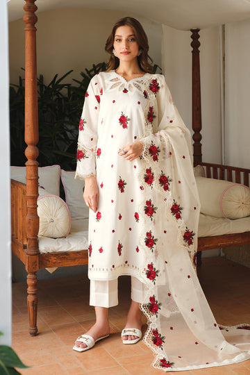 EMBROIDERED 3PC UNSTITCHED LAWN DRESS WITH EMBROIDERED DUPATTA D-283