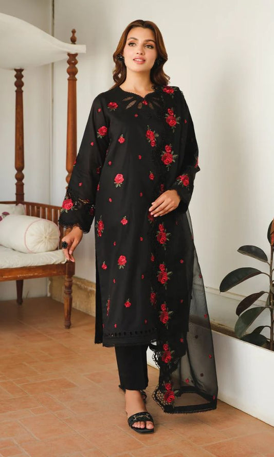 EMBROIDERED 3PC UNSTITCHED LAWN DRESS WITH EMBROIDERED DUPATTA D-284